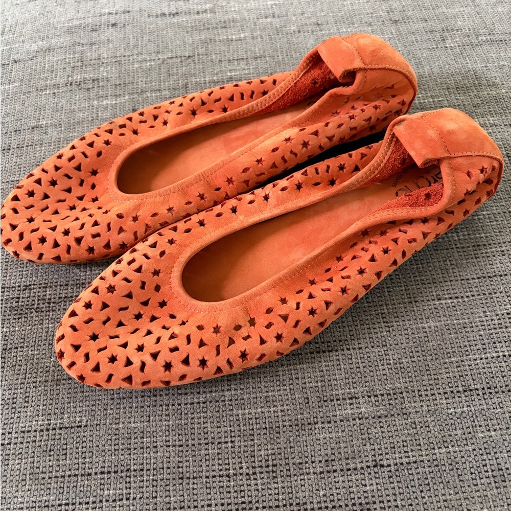 Arche Women’s Lilly Ballerinas Orange Nubuck Leather Flats Size 39/8